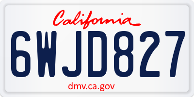CA license plate 6WJD827