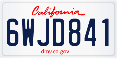 CA license plate 6WJD841