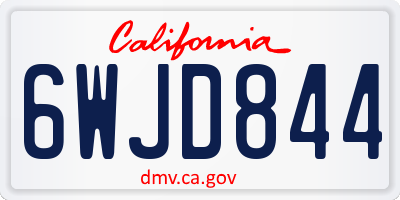 CA license plate 6WJD844