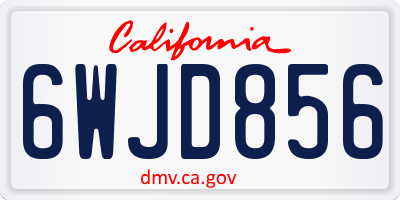 CA license plate 6WJD856