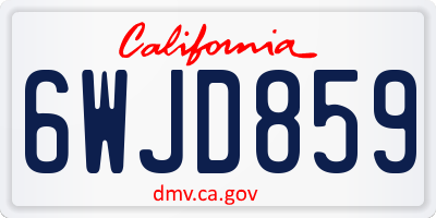 CA license plate 6WJD859