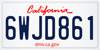 CA license plate 6WJD861