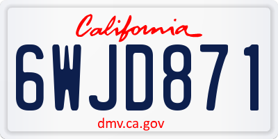 CA license plate 6WJD871