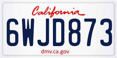 CA license plate 6WJD873