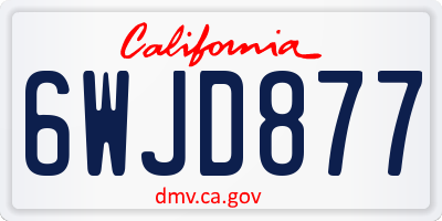 CA license plate 6WJD877