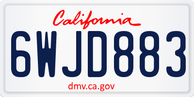 CA license plate 6WJD883
