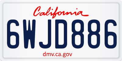 CA license plate 6WJD886