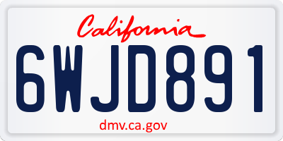 CA license plate 6WJD891