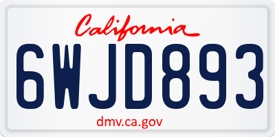 CA license plate 6WJD893