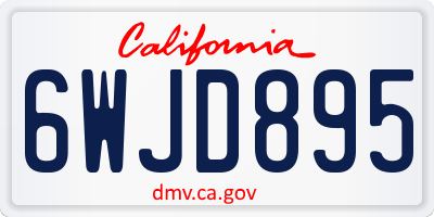 CA license plate 6WJD895
