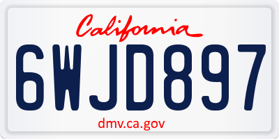 CA license plate 6WJD897
