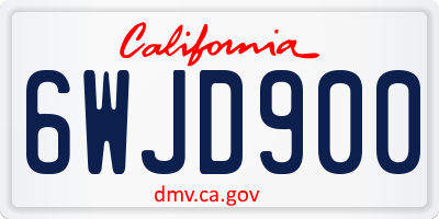 CA license plate 6WJD900