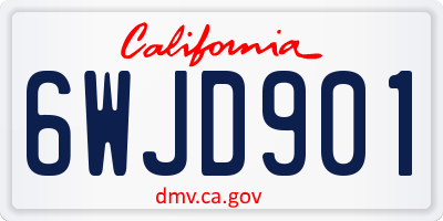 CA license plate 6WJD901