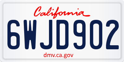 CA license plate 6WJD902