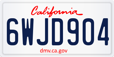 CA license plate 6WJD904