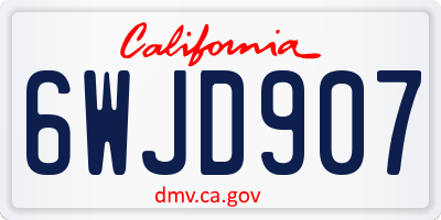 CA license plate 6WJD907