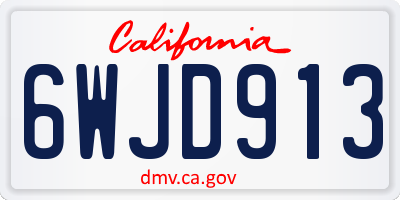 CA license plate 6WJD913