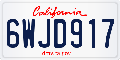 CA license plate 6WJD917