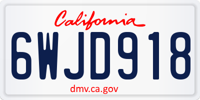 CA license plate 6WJD918