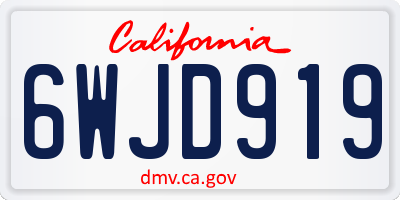 CA license plate 6WJD919
