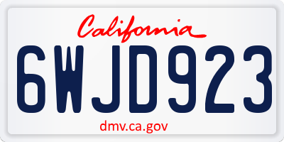 CA license plate 6WJD923