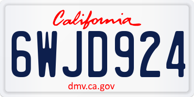 CA license plate 6WJD924