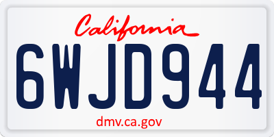 CA license plate 6WJD944