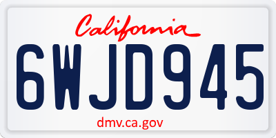 CA license plate 6WJD945
