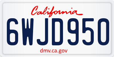 CA license plate 6WJD950