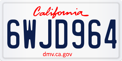 CA license plate 6WJD964