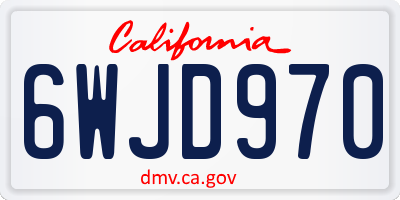 CA license plate 6WJD970