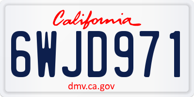 CA license plate 6WJD971