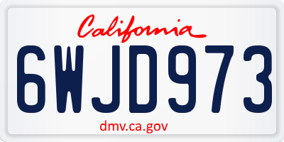 CA license plate 6WJD973