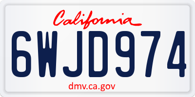 CA license plate 6WJD974
