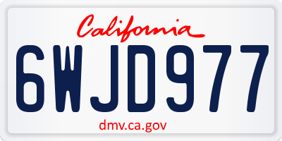 CA license plate 6WJD977