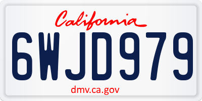 CA license plate 6WJD979