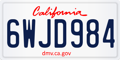 CA license plate 6WJD984