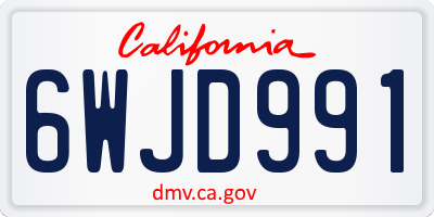 CA license plate 6WJD991