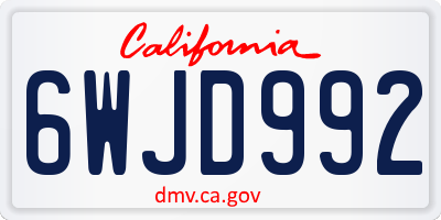 CA license plate 6WJD992