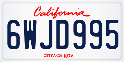 CA license plate 6WJD995