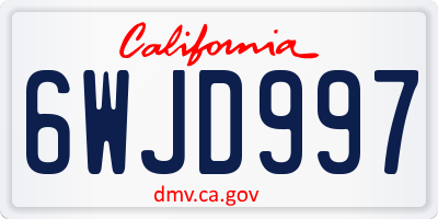 CA license plate 6WJD997