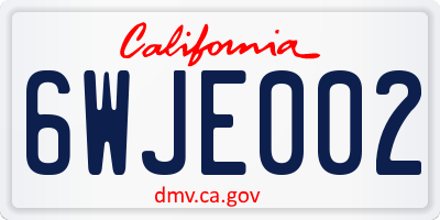 CA license plate 6WJE002