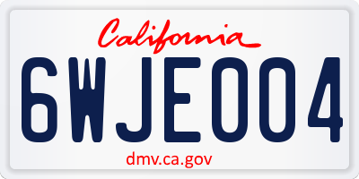 CA license plate 6WJE004