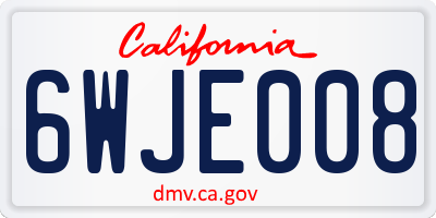 CA license plate 6WJE008