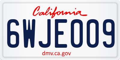 CA license plate 6WJE009