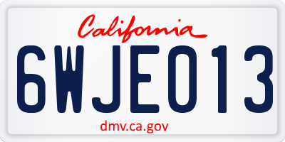 CA license plate 6WJE013