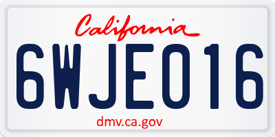 CA license plate 6WJE016