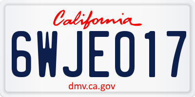 CA license plate 6WJE017