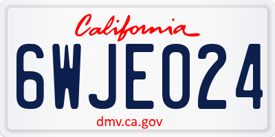CA license plate 6WJE024