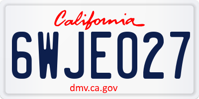 CA license plate 6WJE027